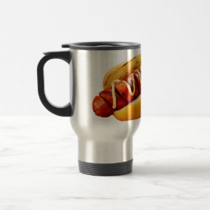 Caneca Térmica Grelha de carne em fatias da mostarda Hotdog do Sl