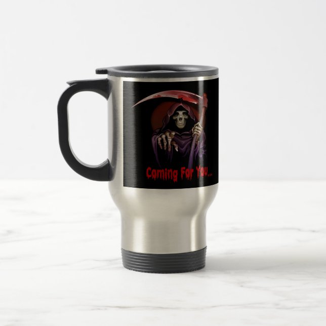 Caneca Térmica Grim Reaper Vindo Por Você (Esquerda)