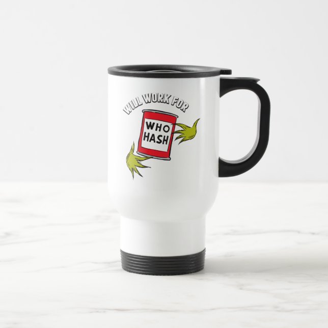 Caneca Térmica Grinch Clássico | Trabalhará por Quem Hash Quote (Direita)