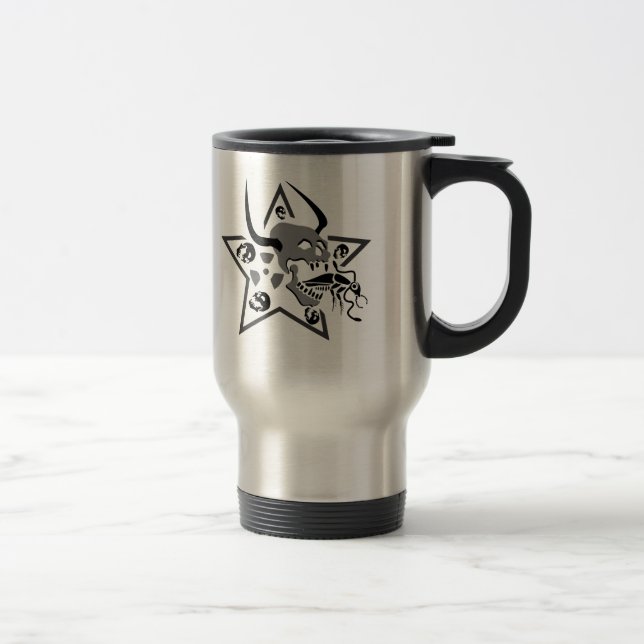 Caneca Térmica Gritando Pentagrama do crânio (Direita)