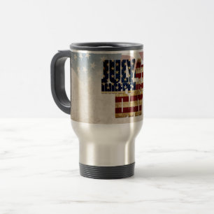 Caneca Térmica Grunge USA julho 4º Gráfico de Independência