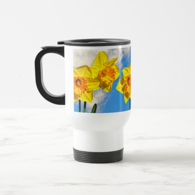 Caneca Térmica Grupo de Daffodils Douradas Flores da Medalha Mug (Esquerda)