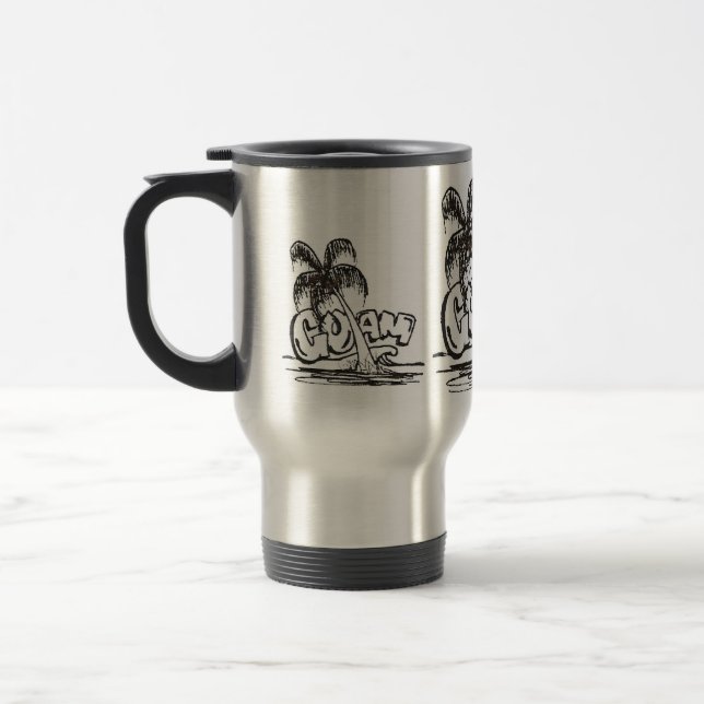 Caneca Térmica guam em preto & no branco (Esquerda)