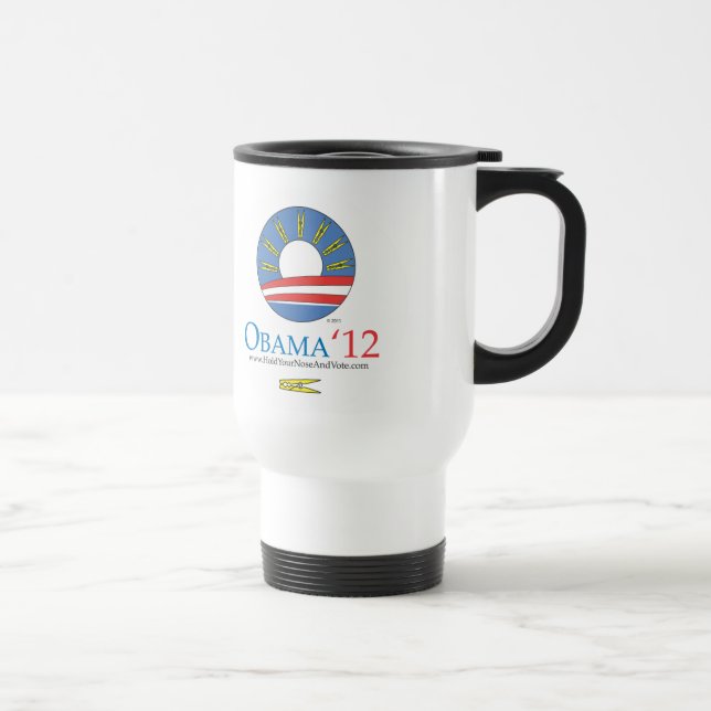 Caneca Térmica Guardare seu nariz e vote Obama 2012 (Direita)