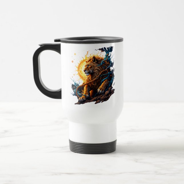 Caneca Térmica Guardian of the Solar Threshold – Lion of Balance  (Esquerda)