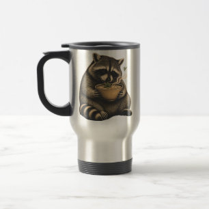 Caneca Térmica Guaxinim Engraçado Bebendo Sopa Quente