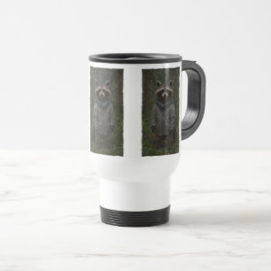 Caneca Térmica Guaxinim Explorando uma Trilha Florestal Vida Selv