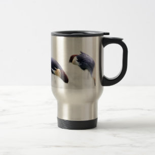 Caneca Térmica guindaste cinzento penas das asas do pássaro