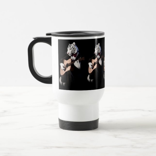 Caneca Térmica Guitarist Tiger – Refined Ceramic Mug (Esquerda)