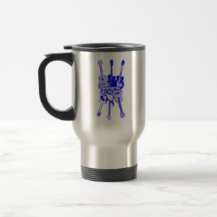 Caneca Térmica Guitarrista por natureza. guitarra vintage azul