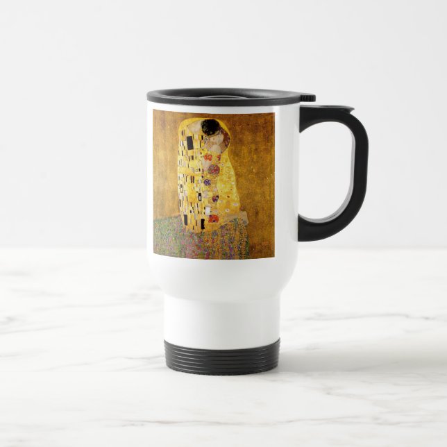 Caneca Térmica Gustav Klimt A Pintura Clássica Beija (Direita)