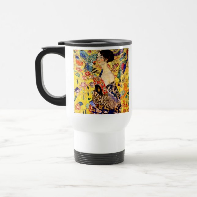 Caneca Térmica Gustav Klimt Lady com ventilador (Esquerda)