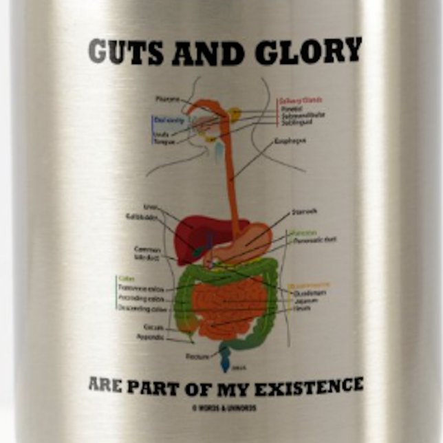 Caneca Térmica Guts E Glória São Parte Da Minha Existência (Mug featuring digestive system for anyone believing that "Guts And Glory Are Part Of My Existence")