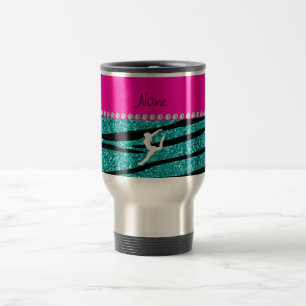 Caneca Térmica Gymnast turquoise glitter zebra strips