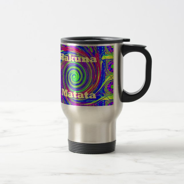 Caneca Térmica Hakuna Matata – Design Giratório com Cores Vibrant (Direita)