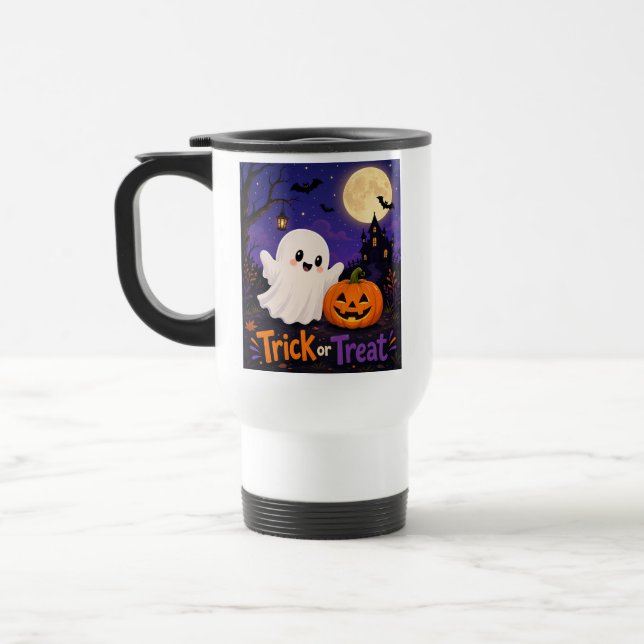 Caneca Térmica Halloween doce ou travessura (Esquerda)