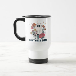 Caneca Térmica Halloween Engraçado Fantasma Vintage & Flores