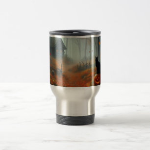 Caneca Térmica Halloween/outono/Outono/Abóbora/gato