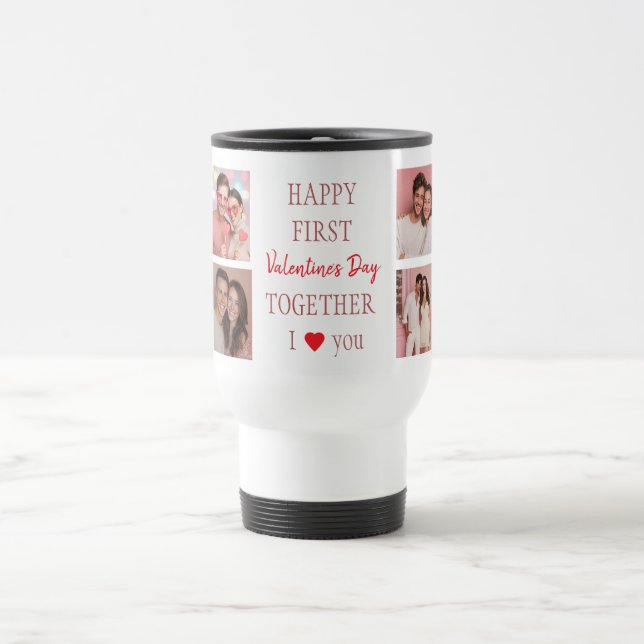 Caneca Térmica Happy First Valentine's Day Custom Travel Mug  (Centro)
