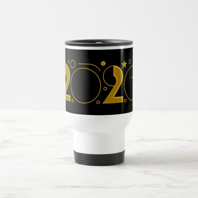 Caneca Térmica Happy New Year 2026 gold (Centro)