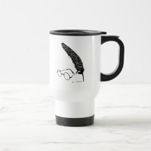 Caneca Térmica Harry Potter   Óculos e Pena