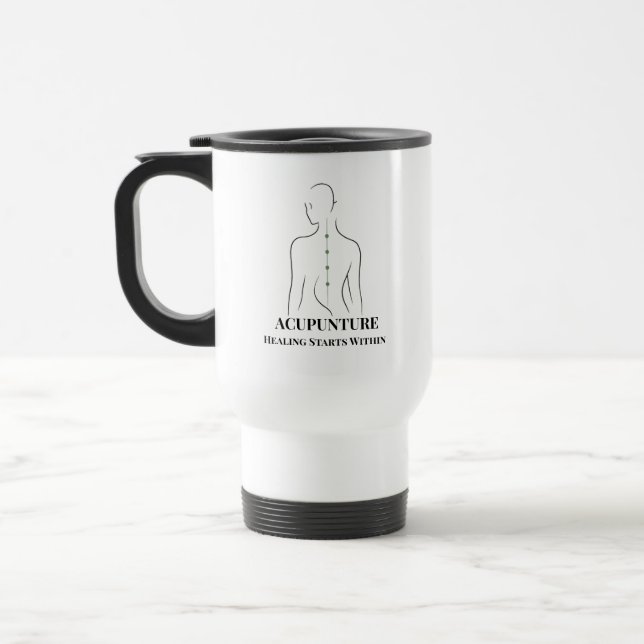 Caneca Térmica Healing Starts Within Mug Acupuncture Travel Mugs (Esquerda)
