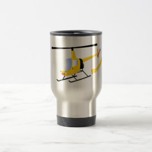 Caneca Térmica Helicóptero de desenho animado amarelo