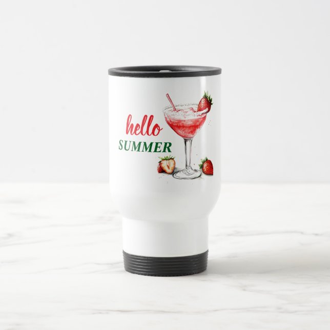 Caneca Térmica Hello Summer | Strawberry Cocktail Travel Mug (Centro)