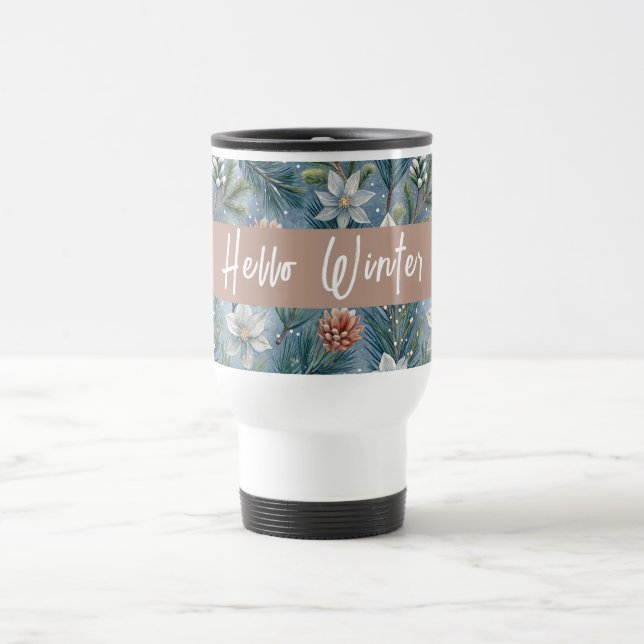Caneca Térmica Hello Winter Pines & Flowers (Centro)