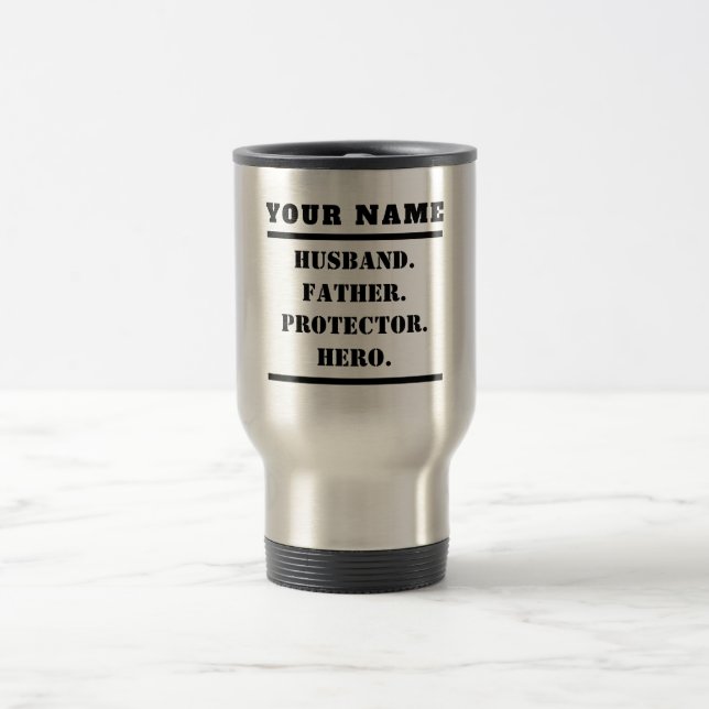 Caneca Térmica Herói personalizado do marido (Centro)