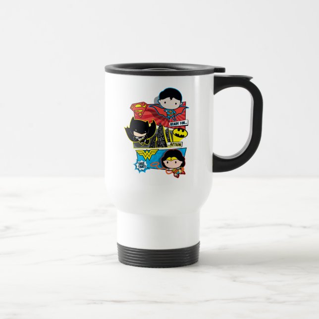 Caneca Térmica Heróis Chibi Prontos Para Ação! (Direita)