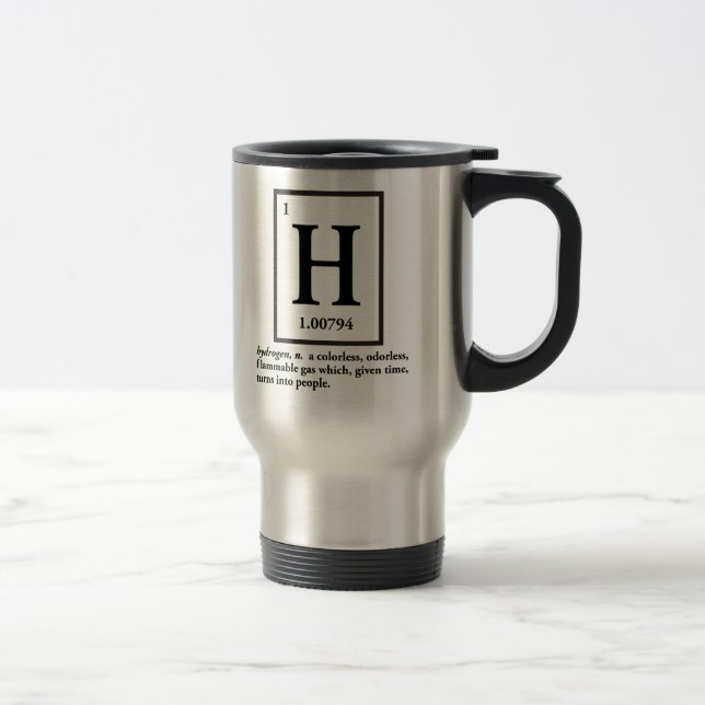 Caneca Térmica hidrogênio - um gás que transforme em pessoas (Direita)