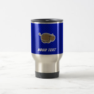 Caneca Térmica Hipopótamo bonito; Azul