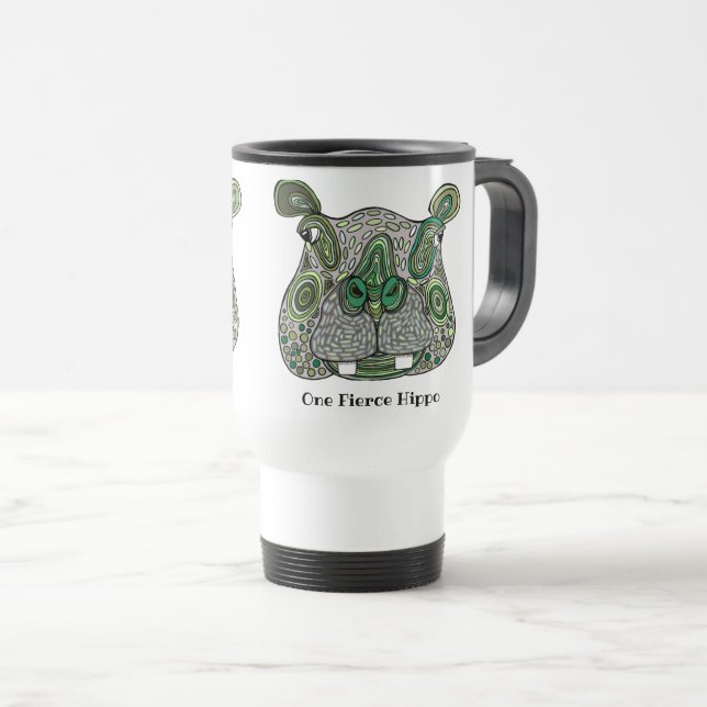 Caneca Térmica Hipopótamo feroz (Frente Esquerda)