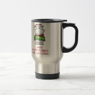 Caneca Térmica Hippopotamus para o Natal - design bonito do