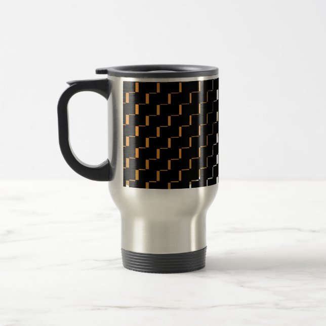 Caneca Térmica Hipster geométrico preto Dourado 2 da fusão do (Esquerda)