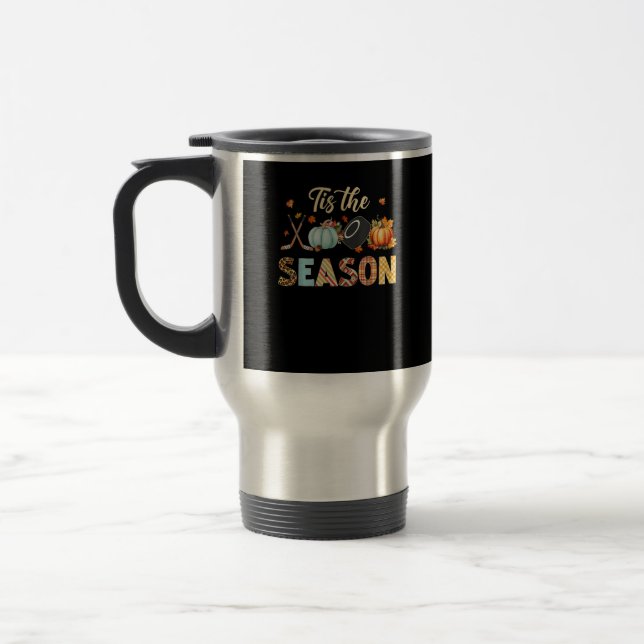 Caneca Térmica Hockey Tis The Season Pumpkin Autumn Fall Thanksgi (Esquerda)