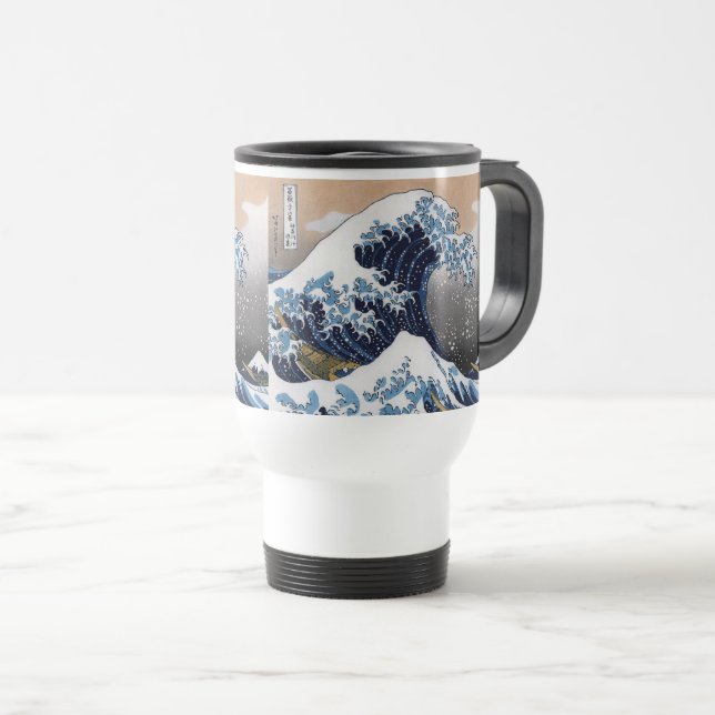 Caneca Térmica Hokusai , “ The Great Wave off Kanagawa ” (Frente Esquerda)