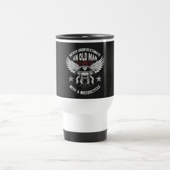 Caneca Térmica Homem Antigo da Motocicleta (Centro)