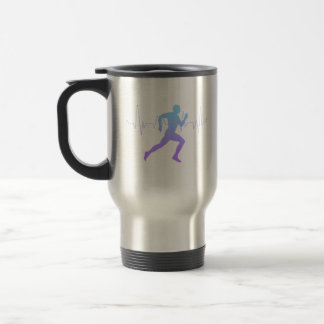 Caneca Térmica Homem Executando Linha de Gradiente e Pulso de Sil