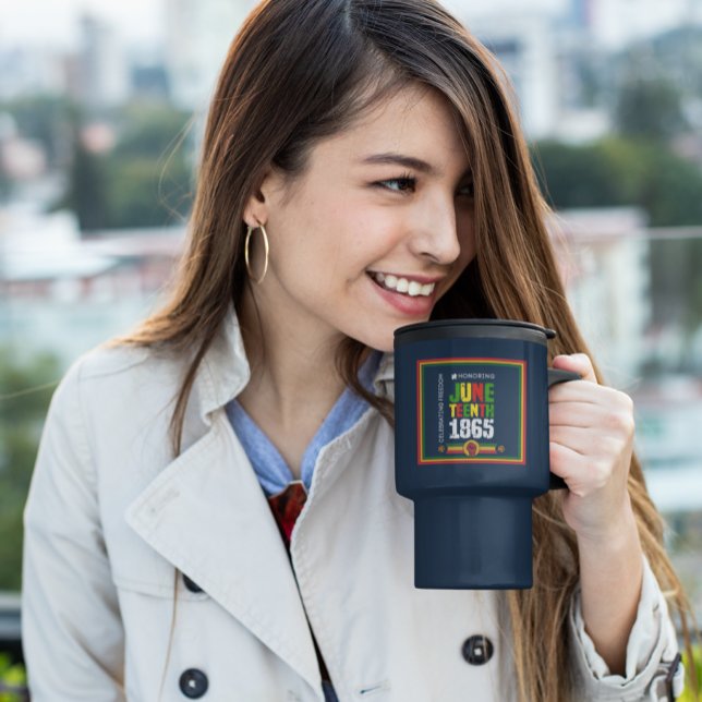 Caneca Térmica Honrando 18 de junho de 1865 - Celebrando a Liberd (Criador carregado)