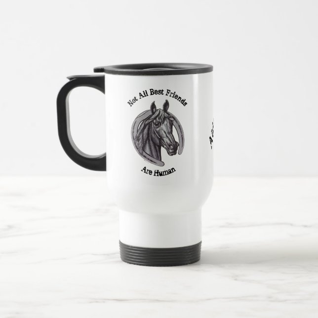 Caneca Térmica Horse Lover Vintage Sketch (Esquerda)