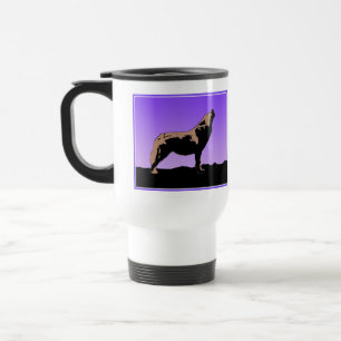 Caneca Térmica Howling Wolf at Sunset - Arte original sobre a vid