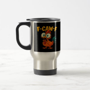 Caneca Térmica Humor Corvo Engraçado F-Caw-F Gótico