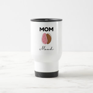 Caneca Térmica Humor Mãe Café Cérebro Design Minimalista