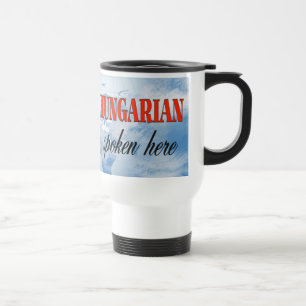 Caneca Térmica Húngaro falado aqui terra nublada