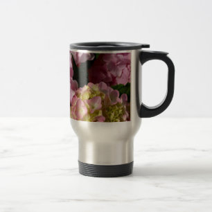 Caneca Térmica Hydrangeas Rosa e Creme