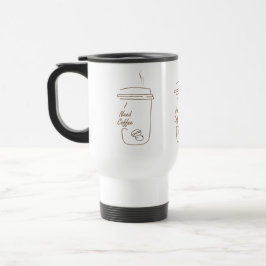 Caneca Térmica I Need Coffee Cute Doodle Mug