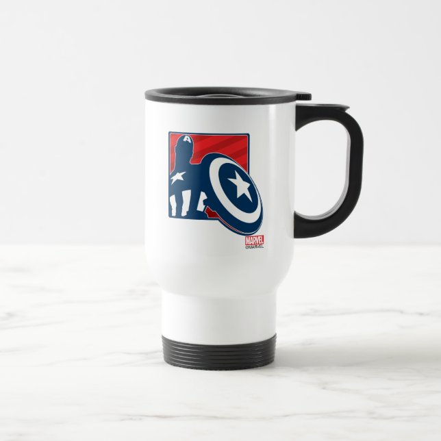 Caneca Térmica Ícone do Capitão América Silhouette (Direita)