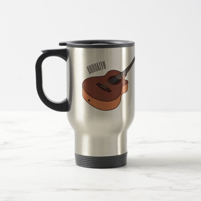 Caneca Térmica Ilustração acústica de desenho animado (Esquerda)